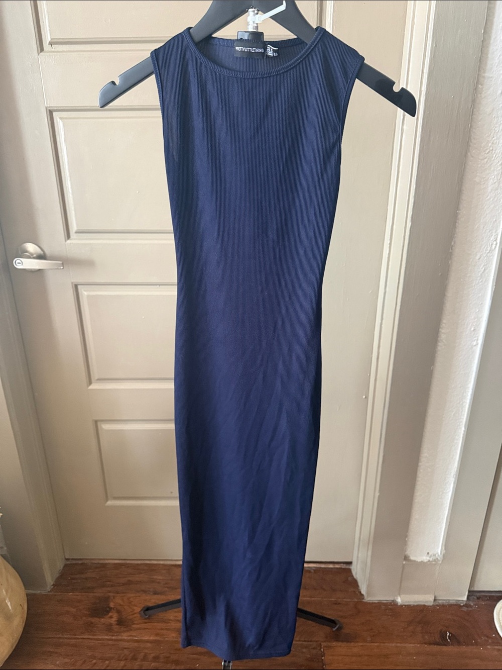 PrettyLittleThing Navy Sleeveless Maxi Bodycon Dress